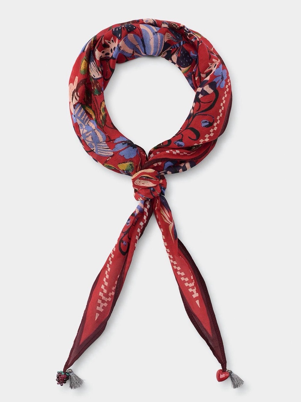 Printed silk charm bandana